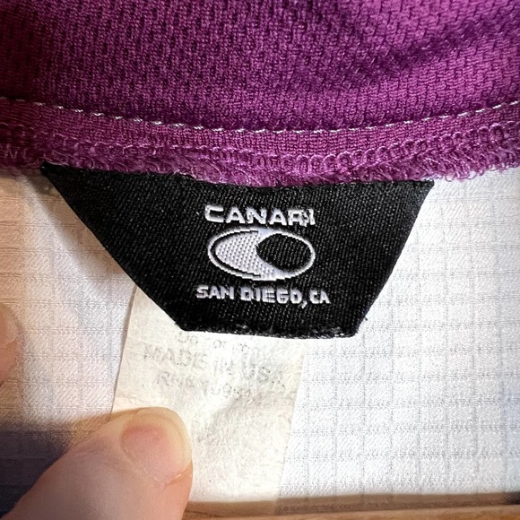 Canari Women's Cycling Windbreaker Vest Size Medium Full Zip Gray Purple USA - Picture 6 of 7